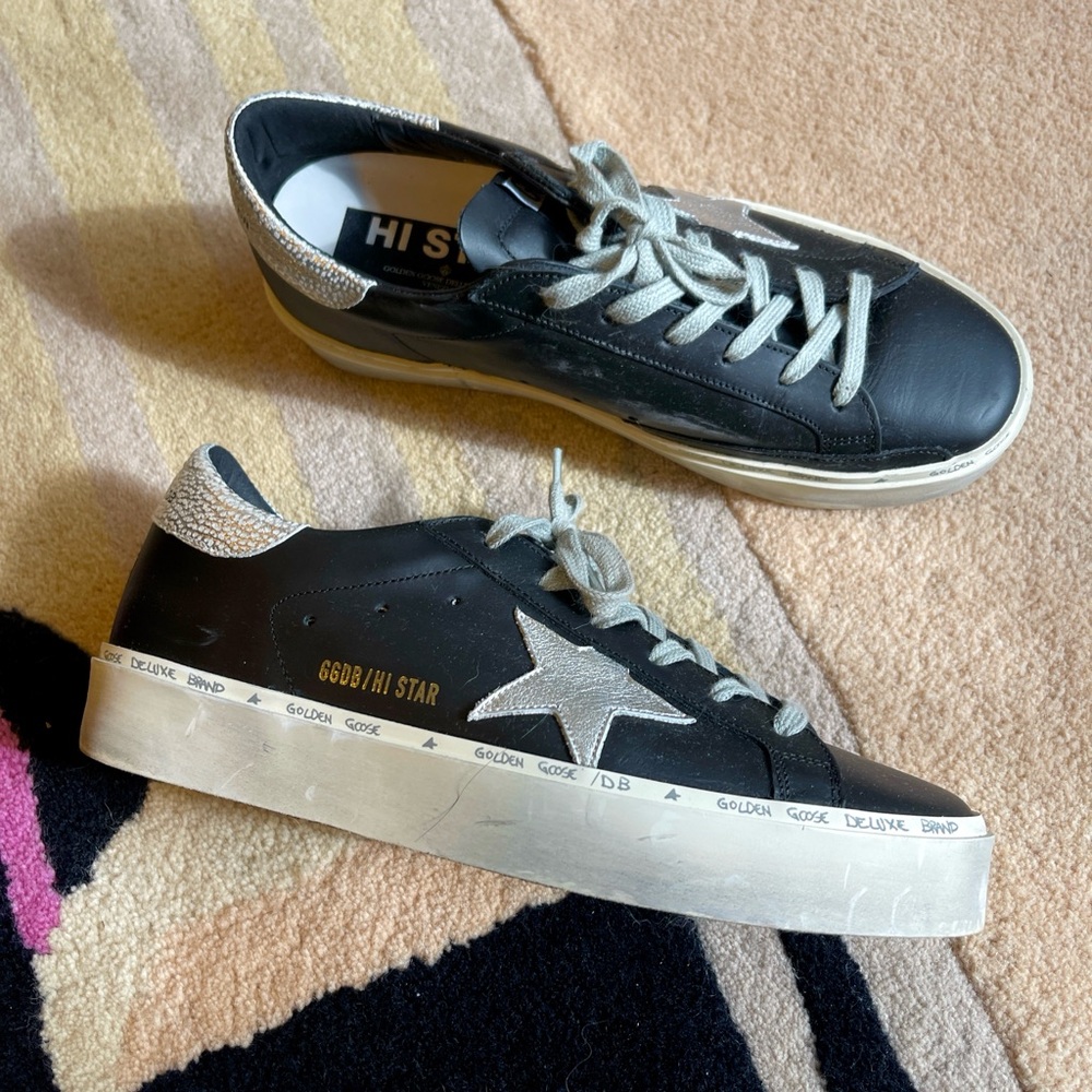 Golden Goose Hi Star Classic Low-Top Leather Sneakers